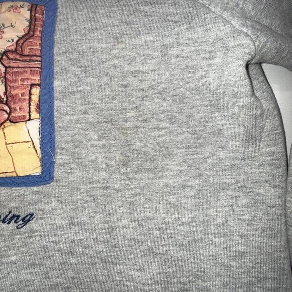 Vintage Fruit of The Loom Beary Relaxing Cottagecore 90s Y2K Granny Sweatshirt L - Picture 10 of 15